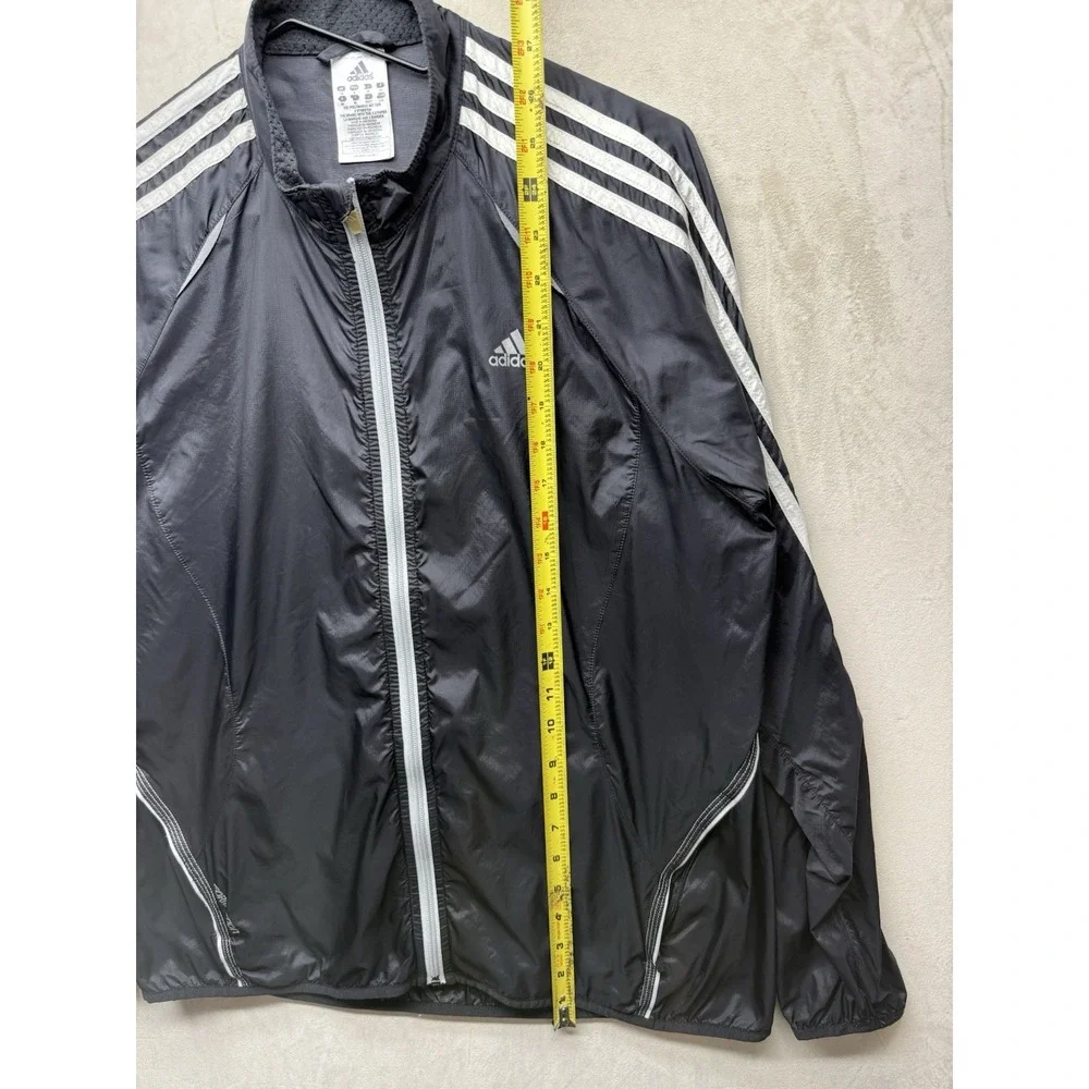 adidas Jacket Mens Large Formotion Track Windbreaker Black Full Zip Lightweight